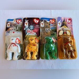 1999 McDonalds Ty Teenie Beanie Baby International Bear Sealed Set 1